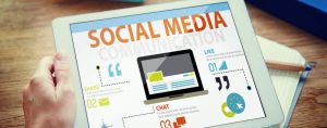 Social Media communication infographic on an ipad