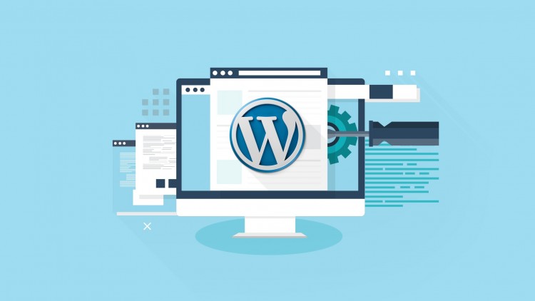 wordpress website logo on a desktop vector