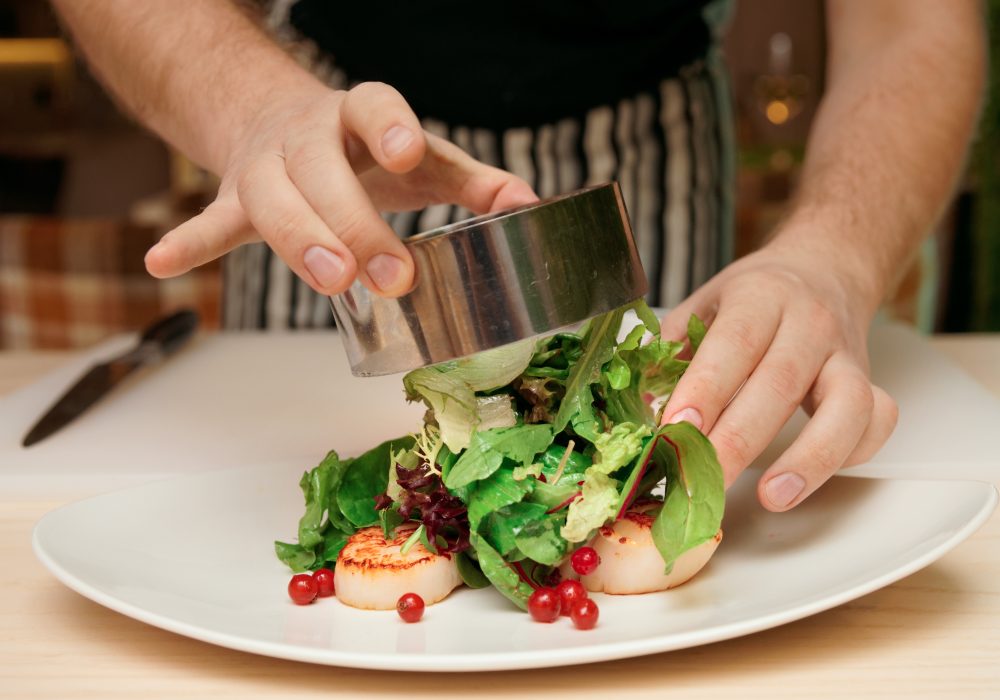 Woman preparing salad